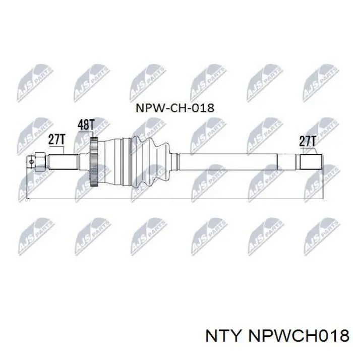 Піввісь (привід) передня, ліва NPWCH018 NTY