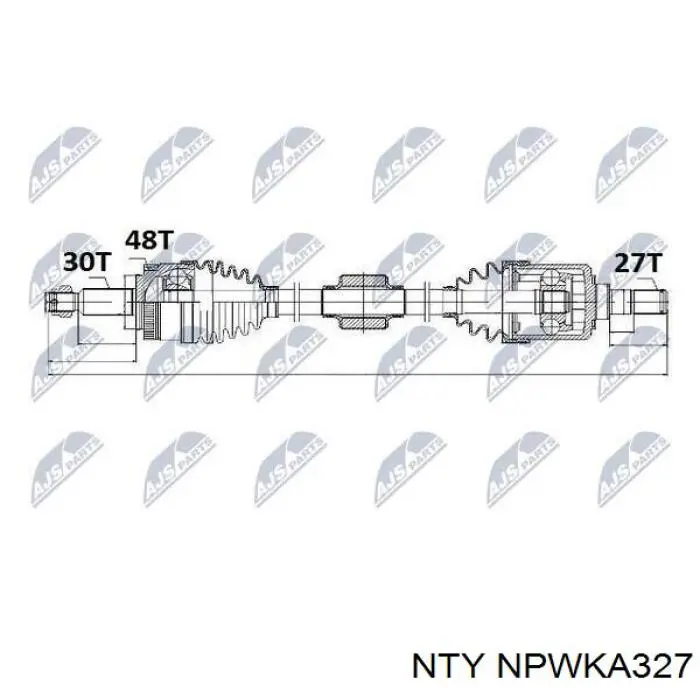Піввісь передня, права NTY NPWKA327 ціна, від 87.97 USD