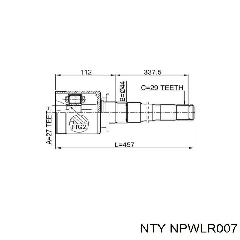 NPWLR007 NTY піввісь (привід передня, права)