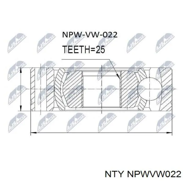 ШРКШ внутрішній, передній NTY NPWVW022 ціна, від 26.42 USD