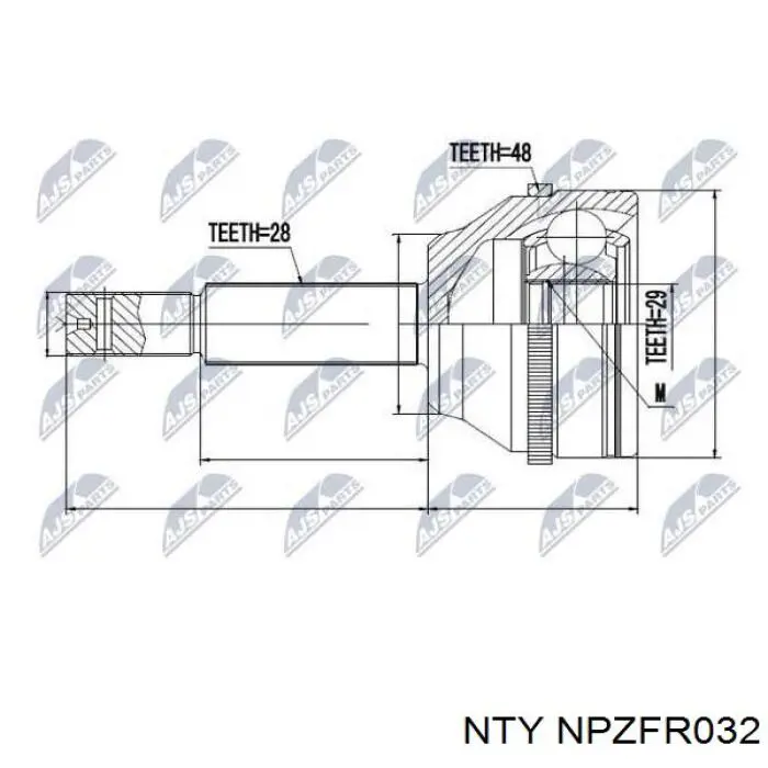 Граната колісна NTY NPZFR032 ціна, від 36.20 USD