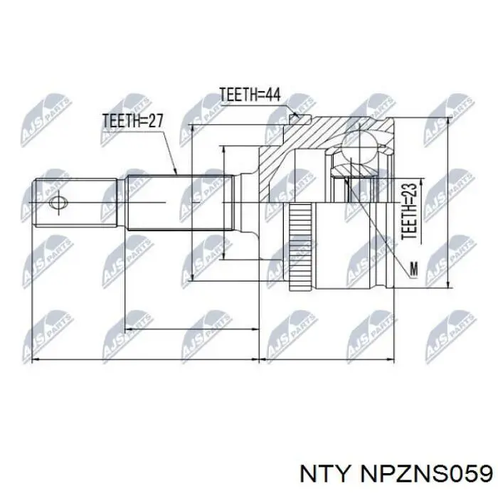 ШРУС зовнішній передній NPZNS059 NTY