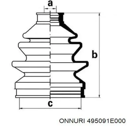 Пильник ШРУСа зовнішній 495091E010 Onnuri