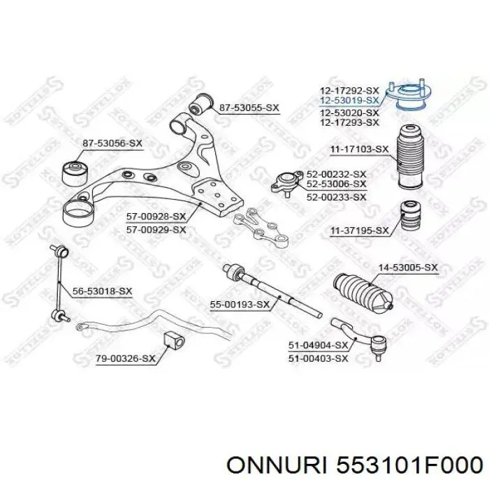 ADG080297 Blue Print Опора амортизатора заднього, лівого