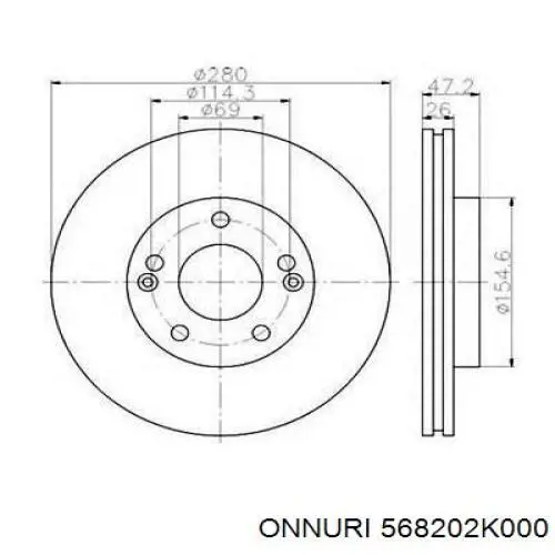 568202K000 Onnuri Зовнішній наконечник рульової тяги