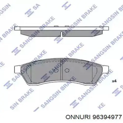 Купити 96394977 Onnuri Колодки гальмові задні, барабанні