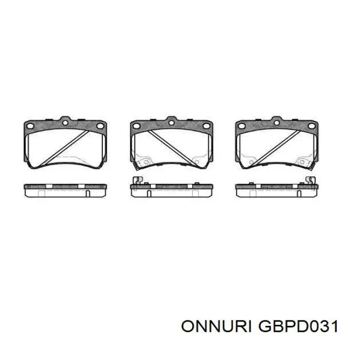 Колодки гальмові задні, дискові GBPD031 Onnuri