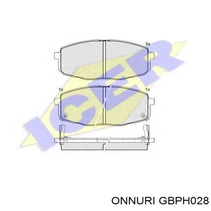 GBPH028 Onnuri колодки гальмівні передні, дискові