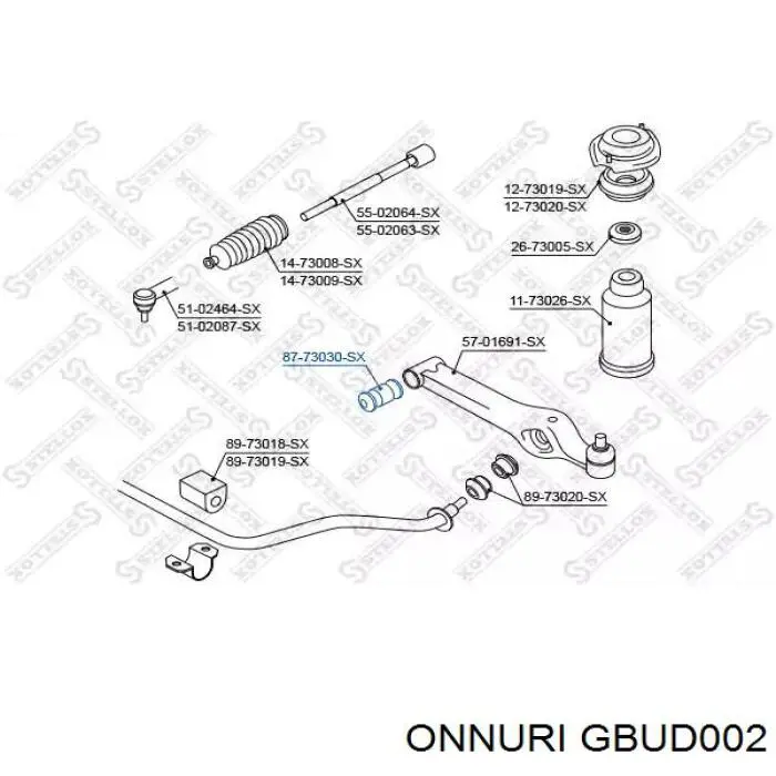 Сайлентблок нижнього важеля передньої підвіски Onnuri GBUD002 ціна, від 2.31 USD