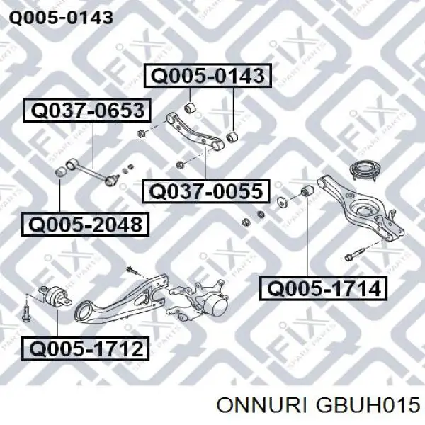 Сайлентблок цапфи задньої Onnuri GBUH015 ціна, від 4.15 USD