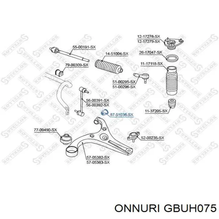 GBUH075 Onnuri Сайлентблок переднього нижнього важеля