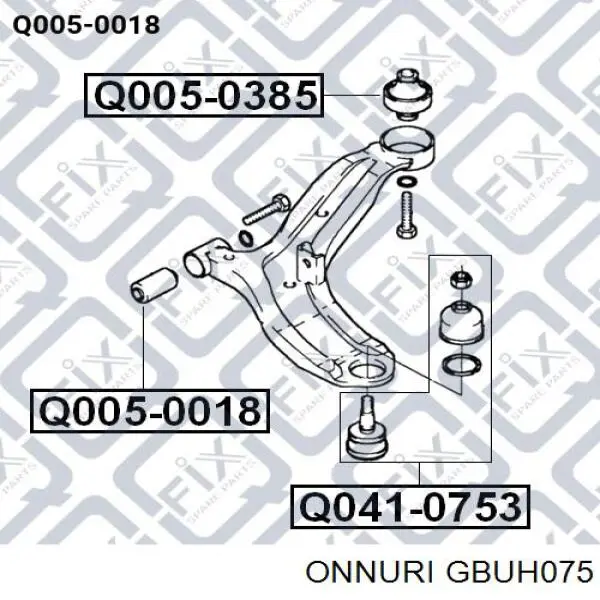 Сайлентблок нижнього важеля передньої підвіски Onnuri GBUH075 ціна, від 2.65 USD