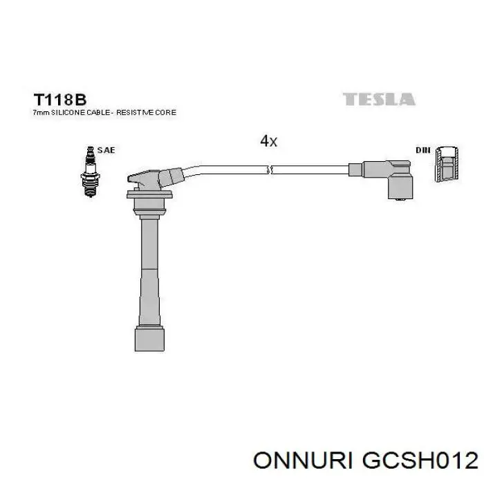 GCSH012 Onnuri дріт високовольтні, комплект