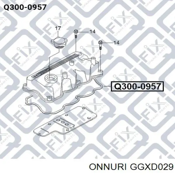 Прокладка клапанної кришки GGXD029 Onnuri