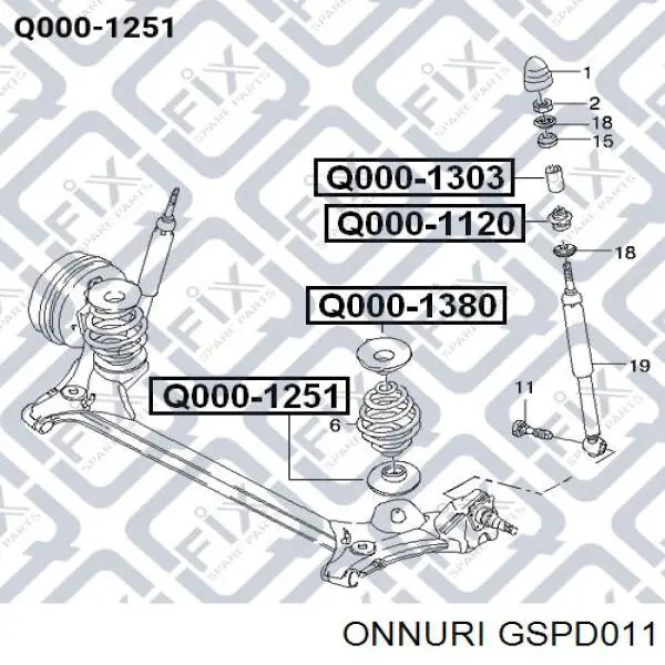 GSPD011 Onnuri проставка (гумове кільце пружини задньої, нижня)