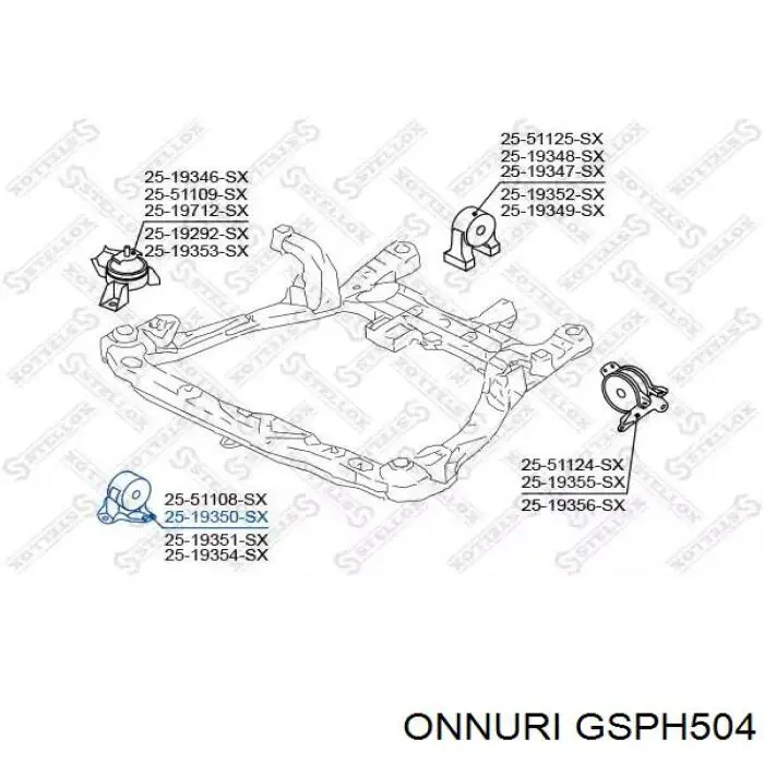 Подушка двигуна передня GSPH504 Onnuri