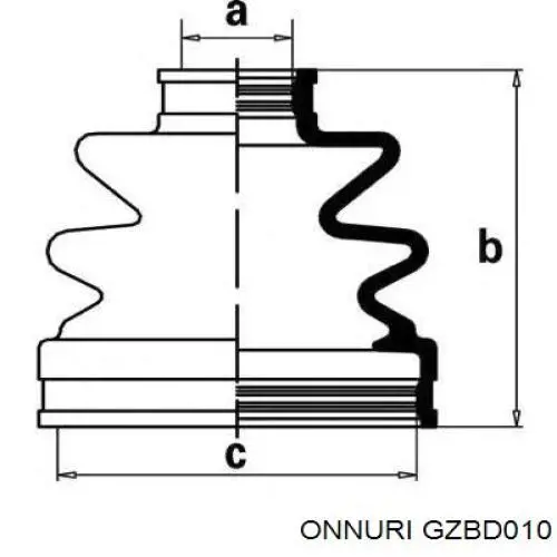 Пильник ШРУСа зовнішній GZBD010 Onnuri