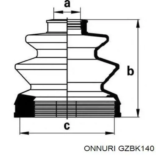 Пильник ШРУСа внутрішній, передній піввісі Blue Print ADG08179