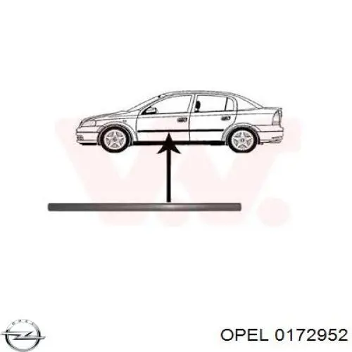Молдинг передньої лівої двері Opel Astra G (F69) (Опель Астра)
