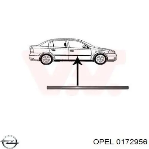 0172956 Opel молдинг передньої правої двері