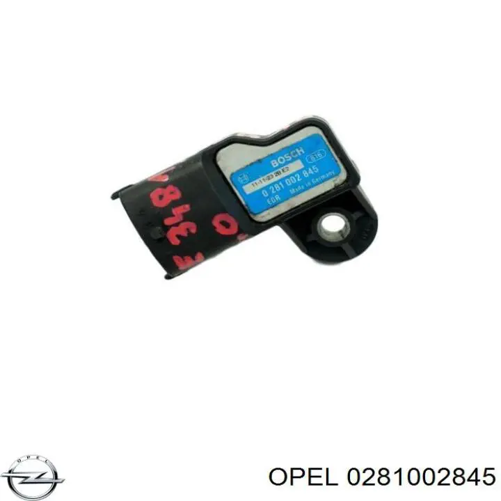 0281002845 Opel датчик тиску наддуву (датчик нагнітання повітря в турбіну)