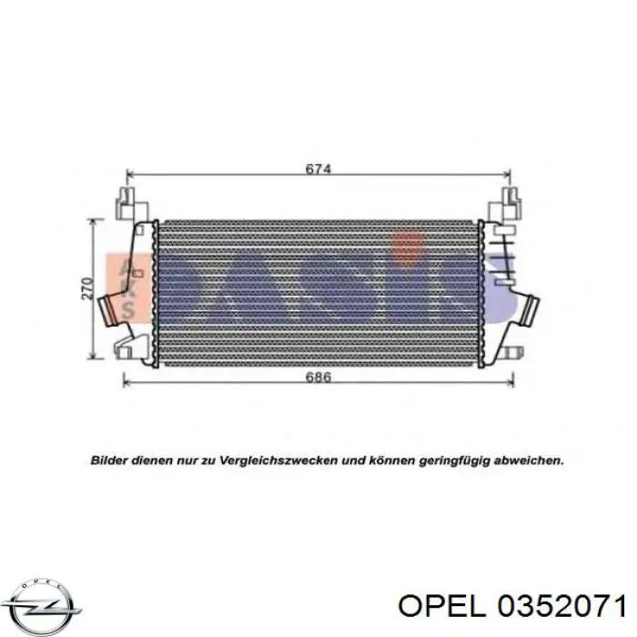 Важіль передньої підвіски нижній, правий 0352071 Opel