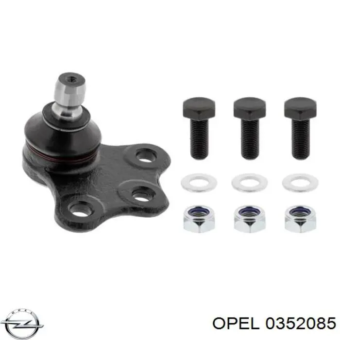 Кульова опора, нижня, ліва 0352085 Opel