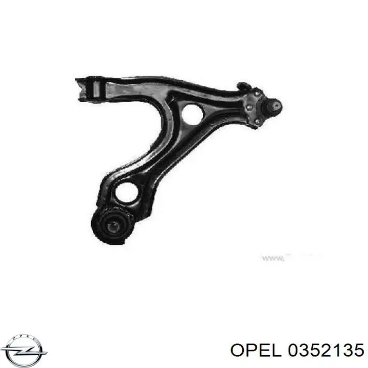 Важіль передньої підвіски нижній, лівий 0352135 Opel