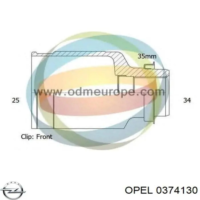 ШРКШ внутрішній, передній, правий Opel 0374130 ціна, від 40.79 USD