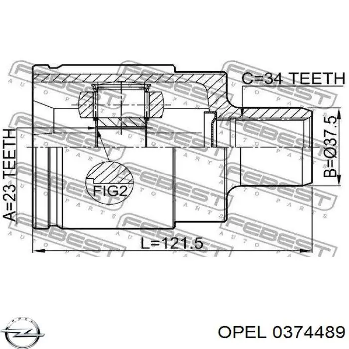 Піввісь передня, права Opel 374489 ціна, від 101.36 USD