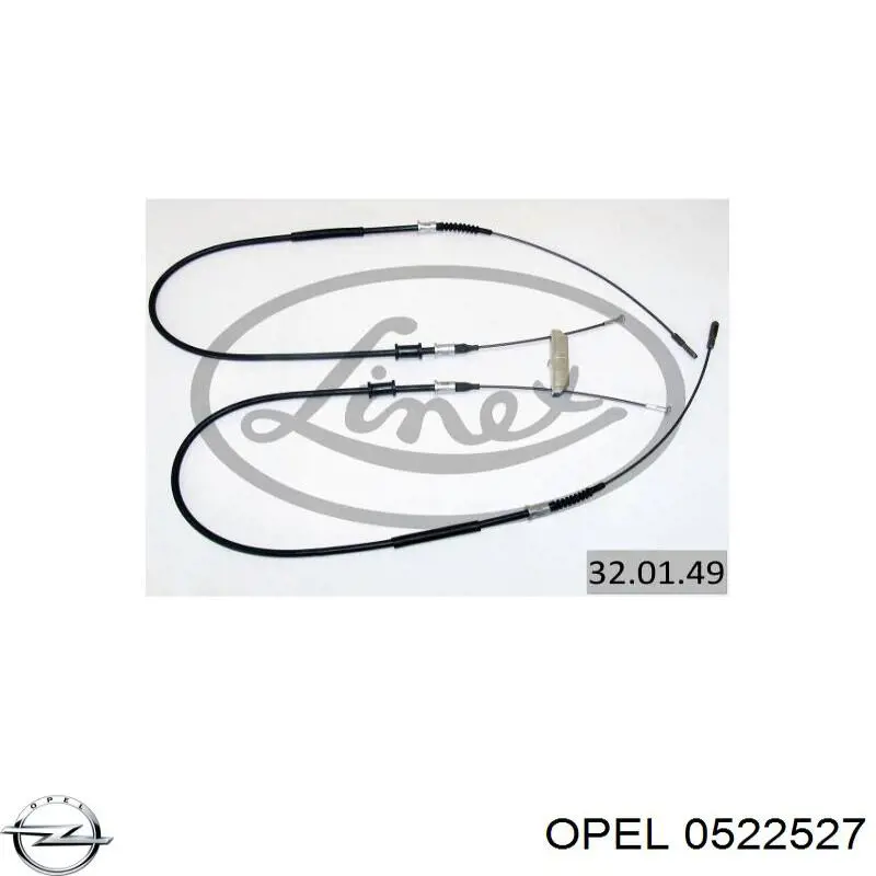 Купити 0522527 Opel Трос ручного гальма задній, правий/лівий