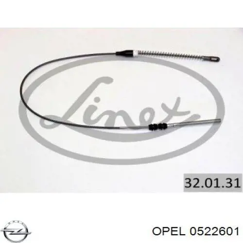 0522601 Opel Трос ручника задній лівий