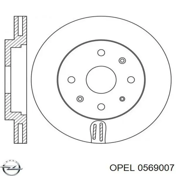 Диск переднього гальма Opel 0569007 ціна, від 43.81 USD