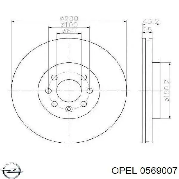 Купити 0569007 Opel Ротор гальмівний