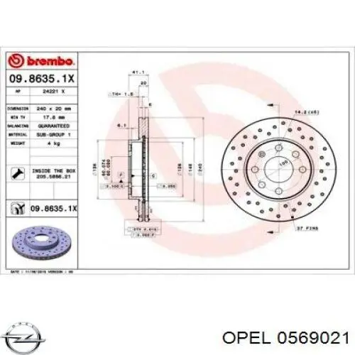 Купити 0569021 Opel Ротор гальмівний