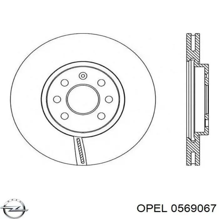 Диск переднього гальма Opel 0569067 ціна, від 43.81 USD