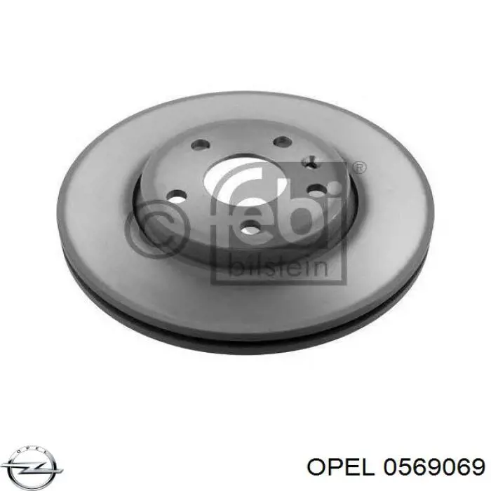 Диск гальмівний передній 0569069 Opel