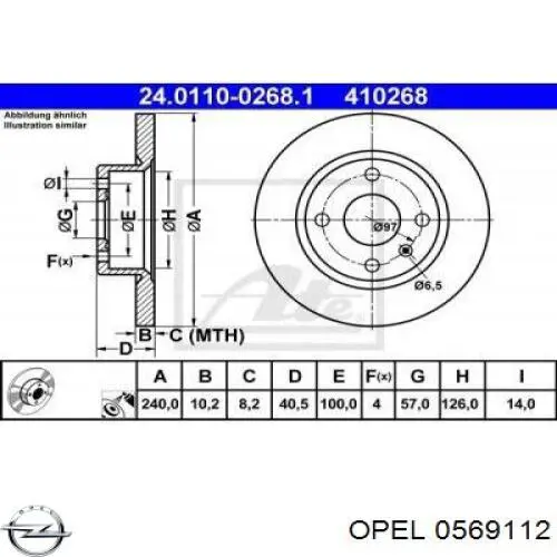 0569112 Opel Дискові гальма