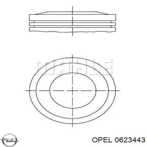 0623443 Opel поршень в комплекті на 1 циліндр, std