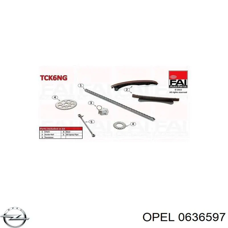 Комплект ланцюга ГРМ 0636597 Opel