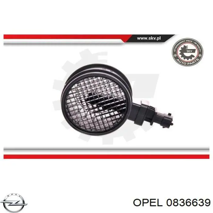 0836639 Opel датчик потоку (витрати повітря, витратомір MAF - (Mass Airflow))