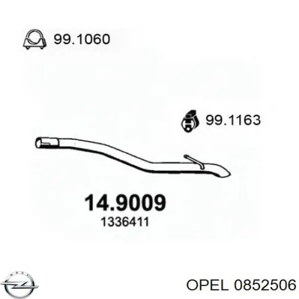 0852506 Opel подушка кріплення глушника