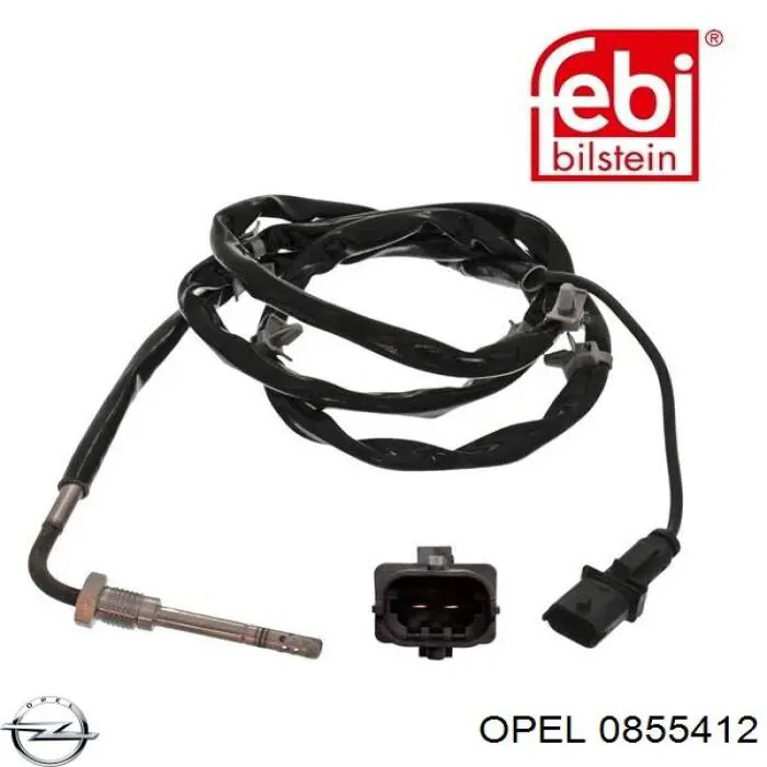 0855412 Opel датчик температури відпрацьованих газів (вг, після фільтра сажі)