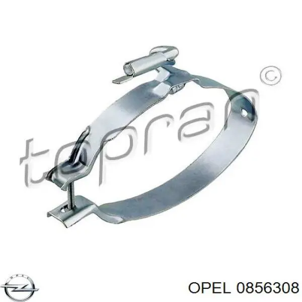 0856308 Opel кронштейн/хомут глушника, задній