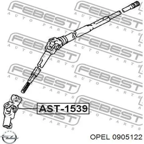 Вал рульової колонки, нижній Opel 0905122 ціна, від 21.84 USD