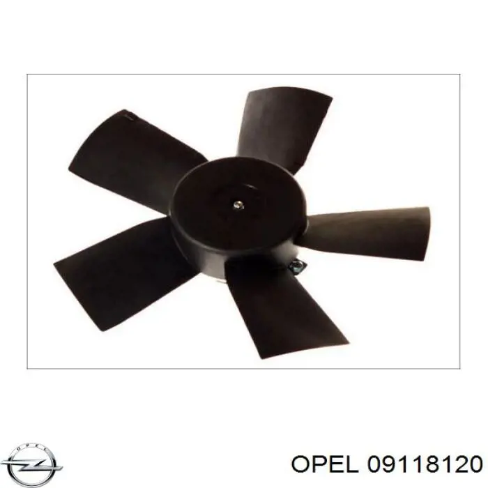 09118120 Opel електровентилятор охолодження в зборі (двигун + крильчатка)