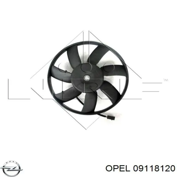 Купити 09118120 Opel Електровентилятор охолодження в зборі (двигун + крильчатка)