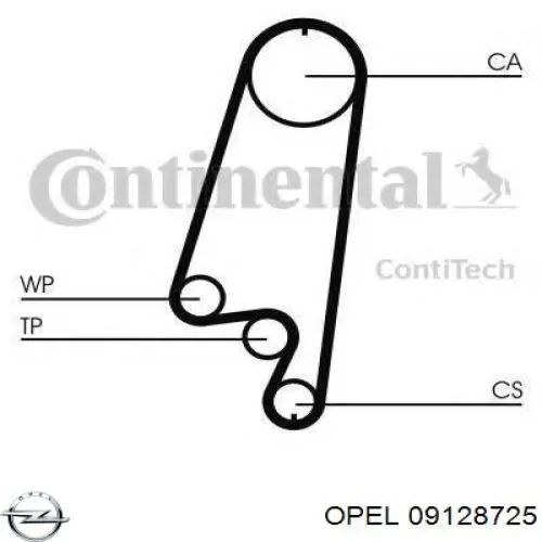 Ремінь ГРМ 09128725 Opel