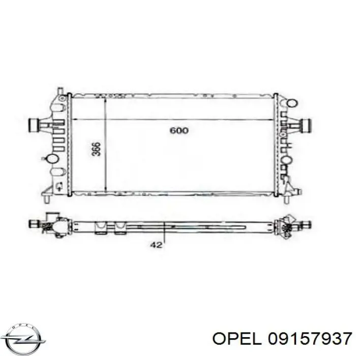 09157937 Opel Радіатор охолодження двигуна