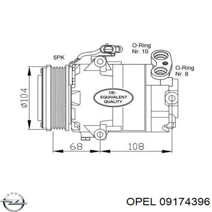 Компресор системи кондиціювання Opel 09174396 ціна, від 234.16 USD